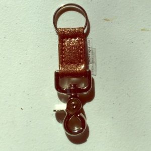 Bronze sparkle vinyl snap clasp keychain ring